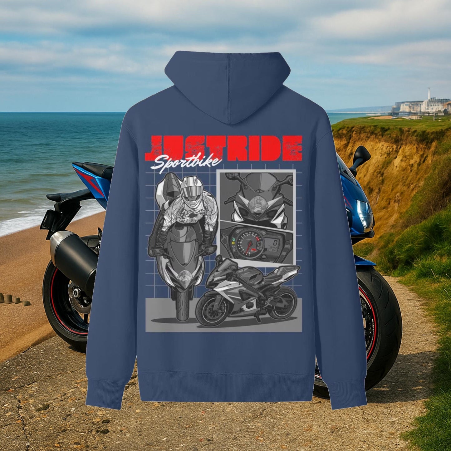 Suzuki GSX 1000 JUSTRIDE Motorcycle Hoodie Motorcycle Fan Biker Pullover Car Guy Gift Suzuki Hoodie Streetwear Motorbike Motorcycle Clothing