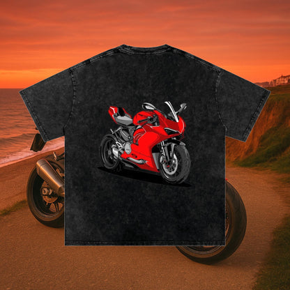 Ducati Panigale V2 T-Shirt – PREMIUM Biker Streetwear | 100% Cotton | Acid Washed