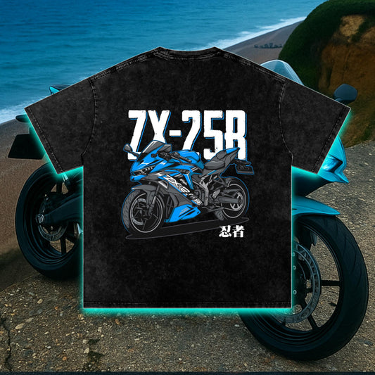 Kawasaki Ninja ZX-25R T-Shirt – PREMIUM Biker Streetwear | 100% Cotton | Acid Washed