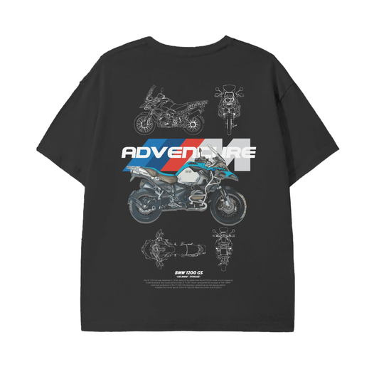 BMW R1200GS MADventure T-Shirt – Basic Biker Streetwear | 100% Cotton | Regular Fit