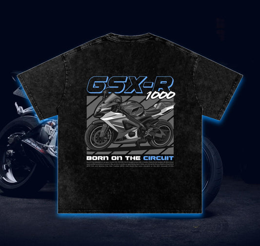 Suzuki GSX-R 1000 T-Shirt – PREMIUM Biker Streetwear | 100% Cotton | Acid Washed